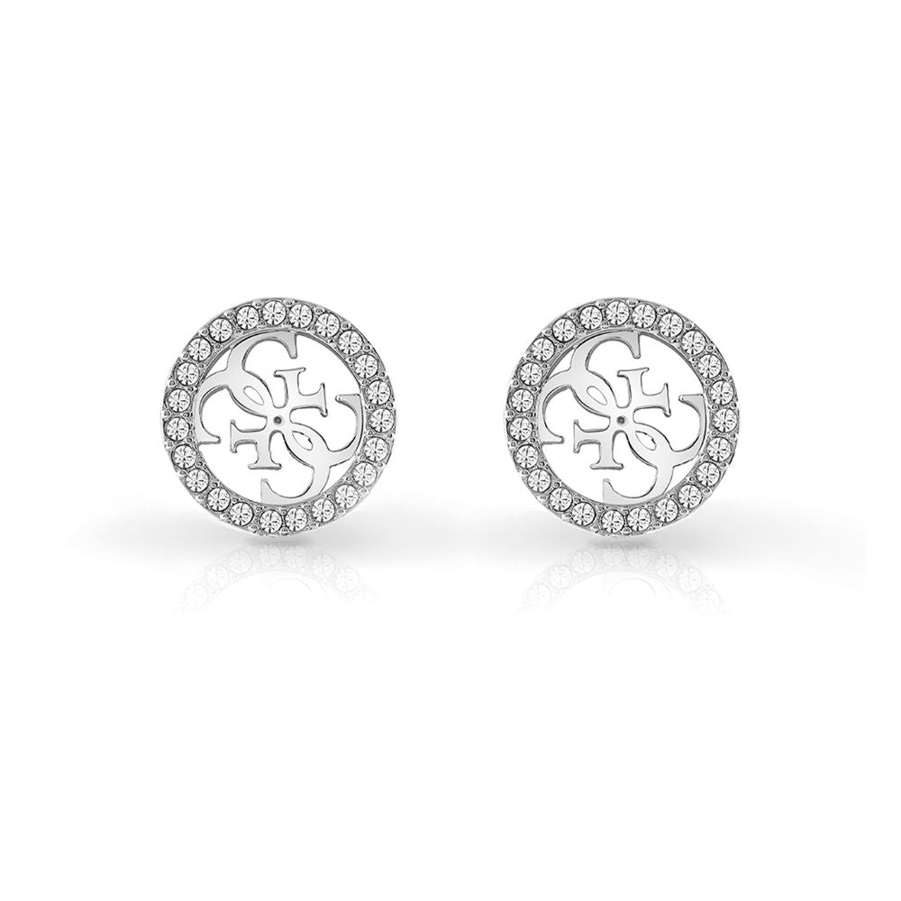 BRINCOS GUESS EM AÇO EM AÇO PRATEADO C/ ZIRCÓNIAS - STUDS PARTY