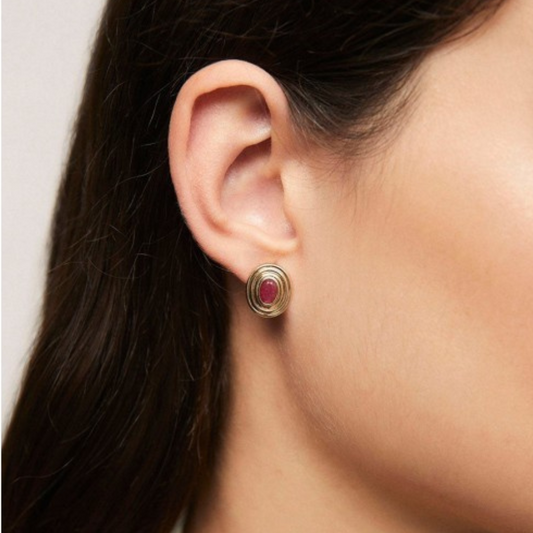 BRINCOS VIDAL & VIDAL EM BRONZE BANHADO A OURO 18K