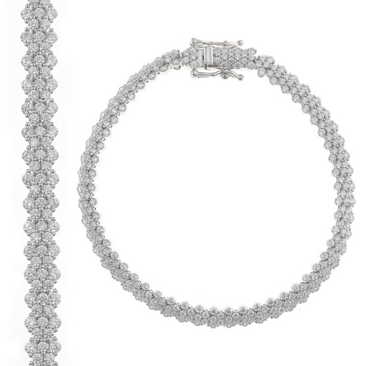 PULSEIRA SALVATORE EM PRATA 925%COM ZIRCÓNIAS