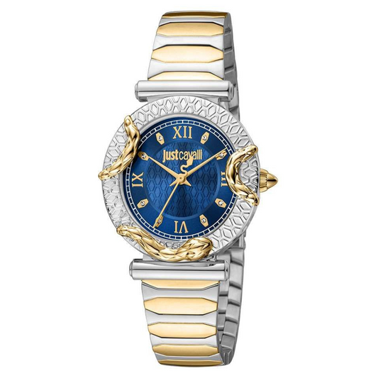 RELOGIO JUST CAVALLI BICOLOR SNAKE BIC MOST. AZ ESC. 32mm