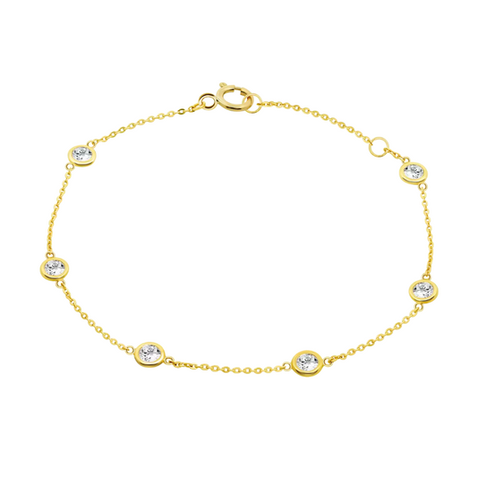 PULSEIRA EM OURO 9K COM ZIRCÓNIAS