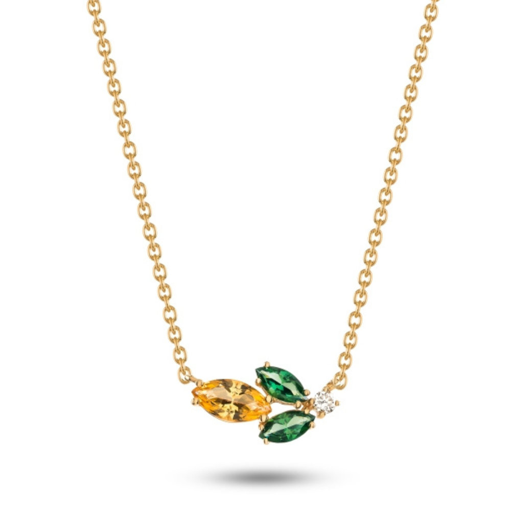 Colar em Ouro 19,2k com Diamante e Topázios