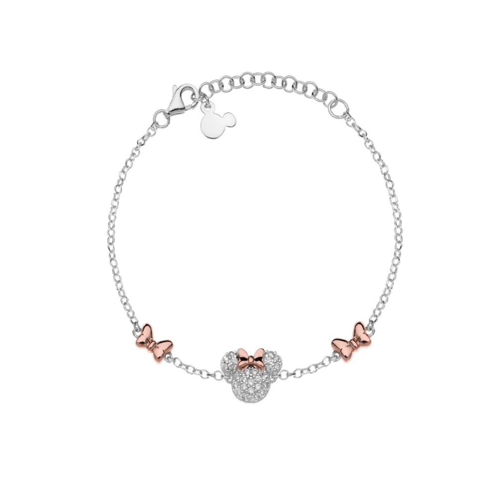 PULSEIRA DISNEY MINNIE COM LAÇOS PRATA 925