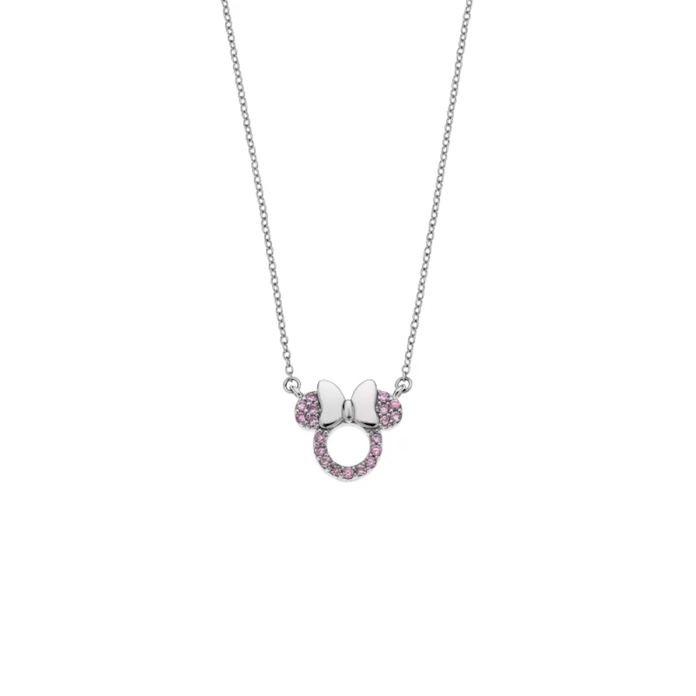 COLAR DISNEY PRATA925 RÓDIO ZIRCONIAS ROSA NS00048RZPL-157