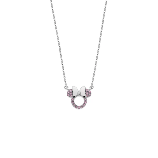 COLAR DISNEY PRATA925 RÓDIO ZIRCONIAS ROSA NS00048RZPL-157