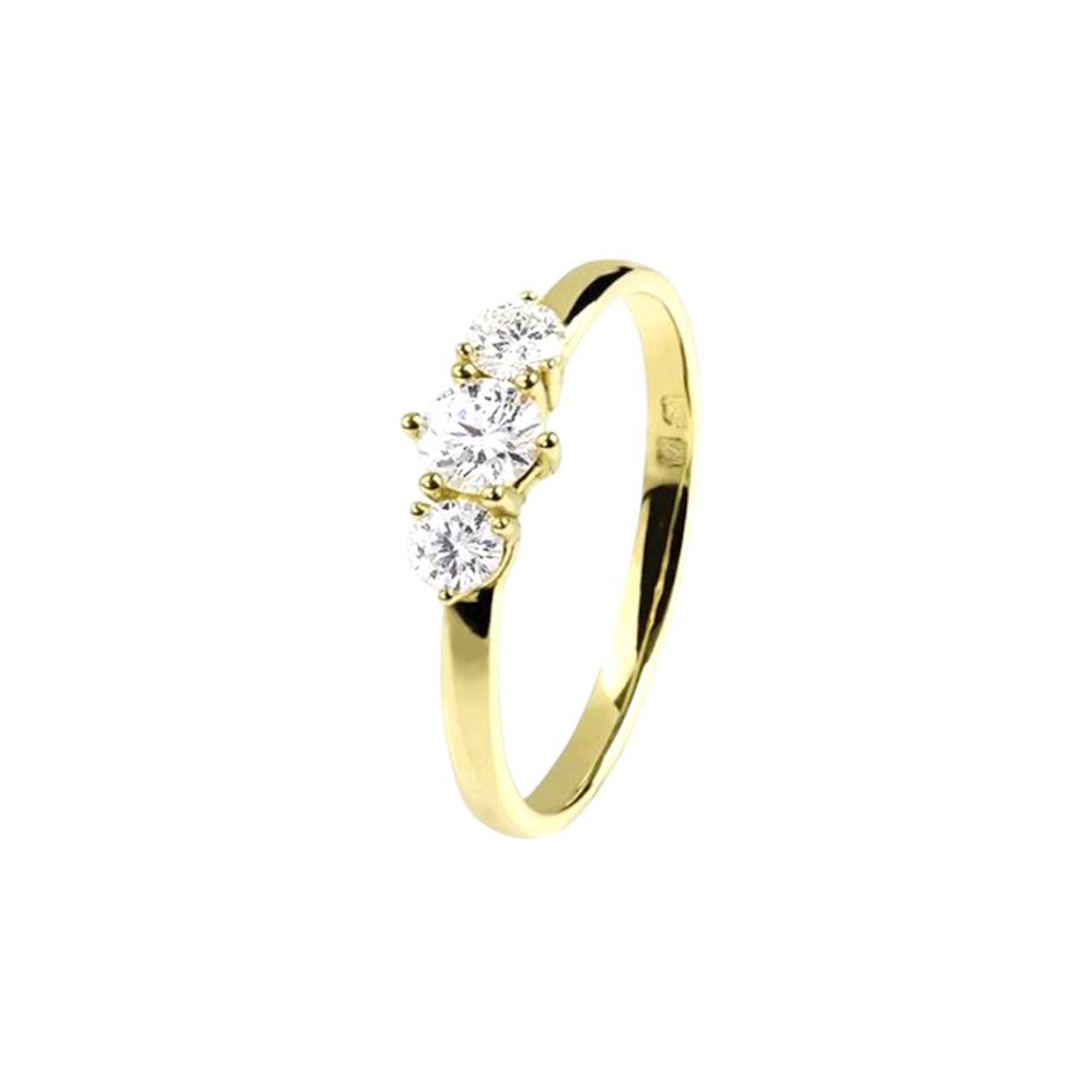 ANEL EM OURO 19,2K Com Diamantes
