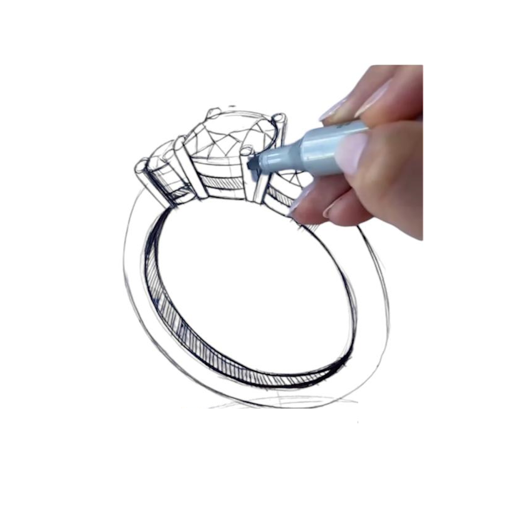 ANEL EM OURO 19,2K Com Diamantes