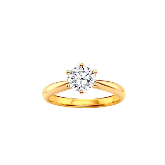 ANEL EM OURO 19,2K Com Diamante 0.50ct