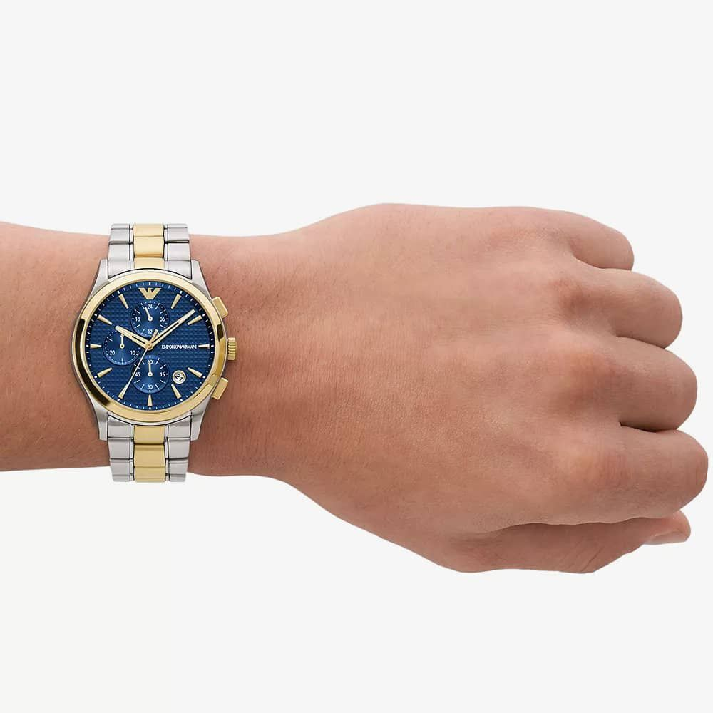 RELOGIO ARMANI MUST. AZUL BICOLOR ( CERTILOGO ) AR11579