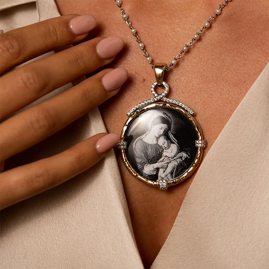 MEDALHA GUMUS Mãe Divina Grande