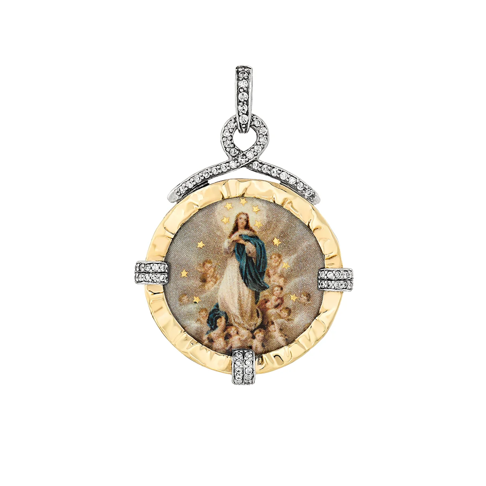 MEDALHA GUMUS N. Sra. Conceição AG925 E OURO AU375