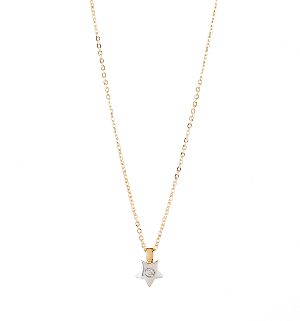 COLAR EM OURO COM MEDALHA ESTRELA