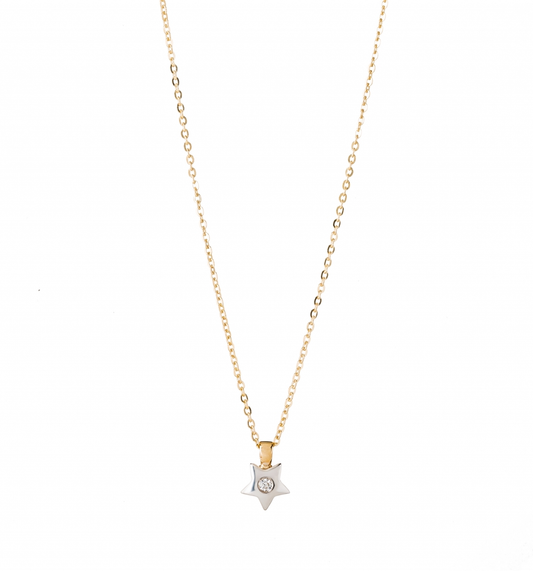 COLAR EM OURO COM MEDALHA ESTRELA