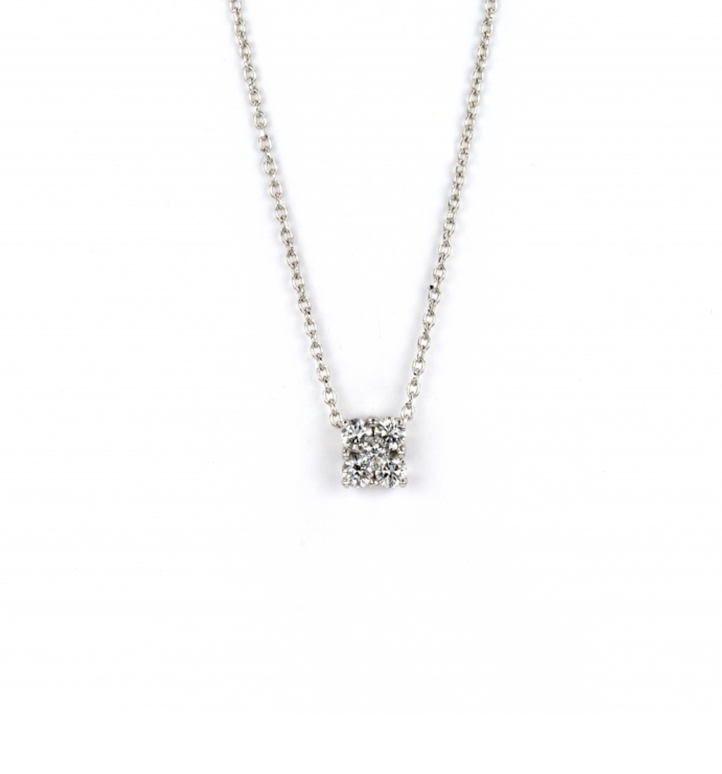 COLAR EM OURO BRANCO COM CRISTAIS SWAROVSKI