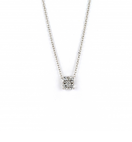 COLAR EM OURO BRANCO COM CRISTAIS SWAROVSKI