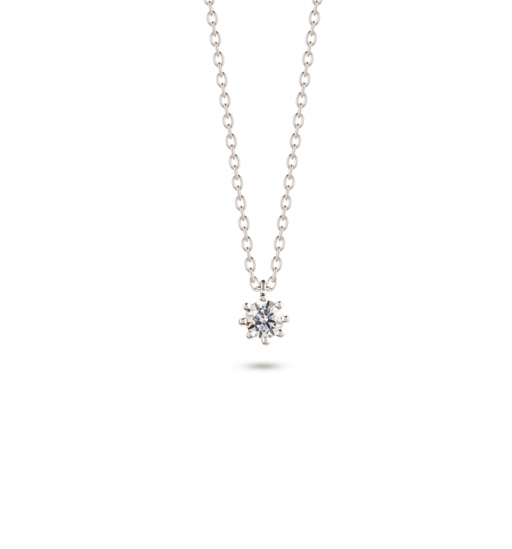 COLAR EM OURO BRANCO COM CRISTAL SWAROVSKI