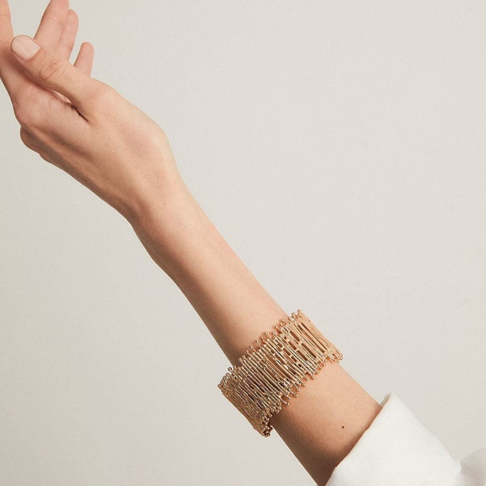 ESCRAVA VIDAL & VIDAL EM BRONZE BANHADO A OURO 18KT