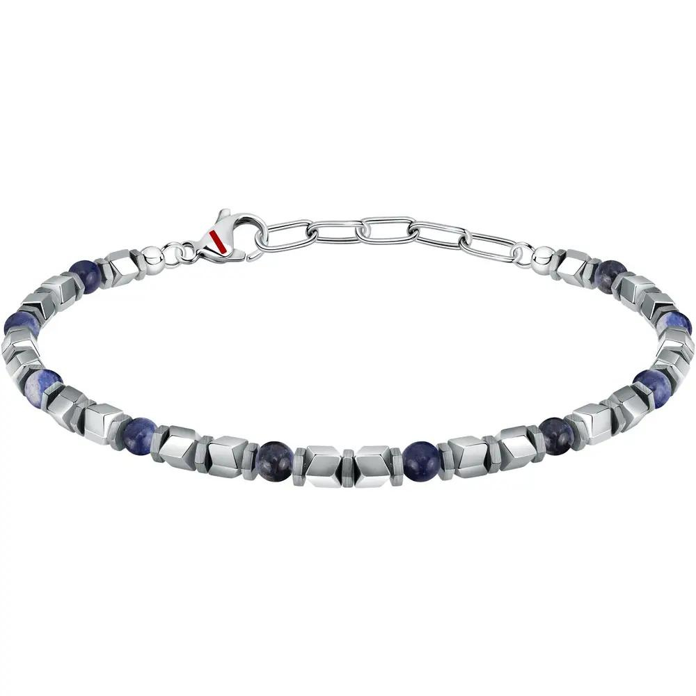 PULSEIRA SECTOR EM AÇO C/ BOLAS AZUIS