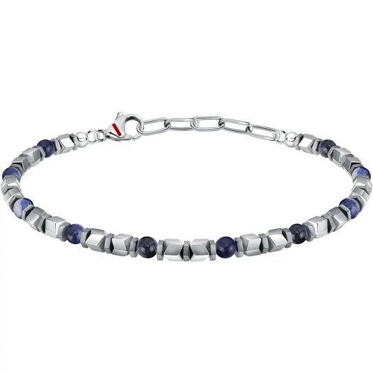 PULSEIRA SECTOR EM AÇO C/ BOLAS AZUIS