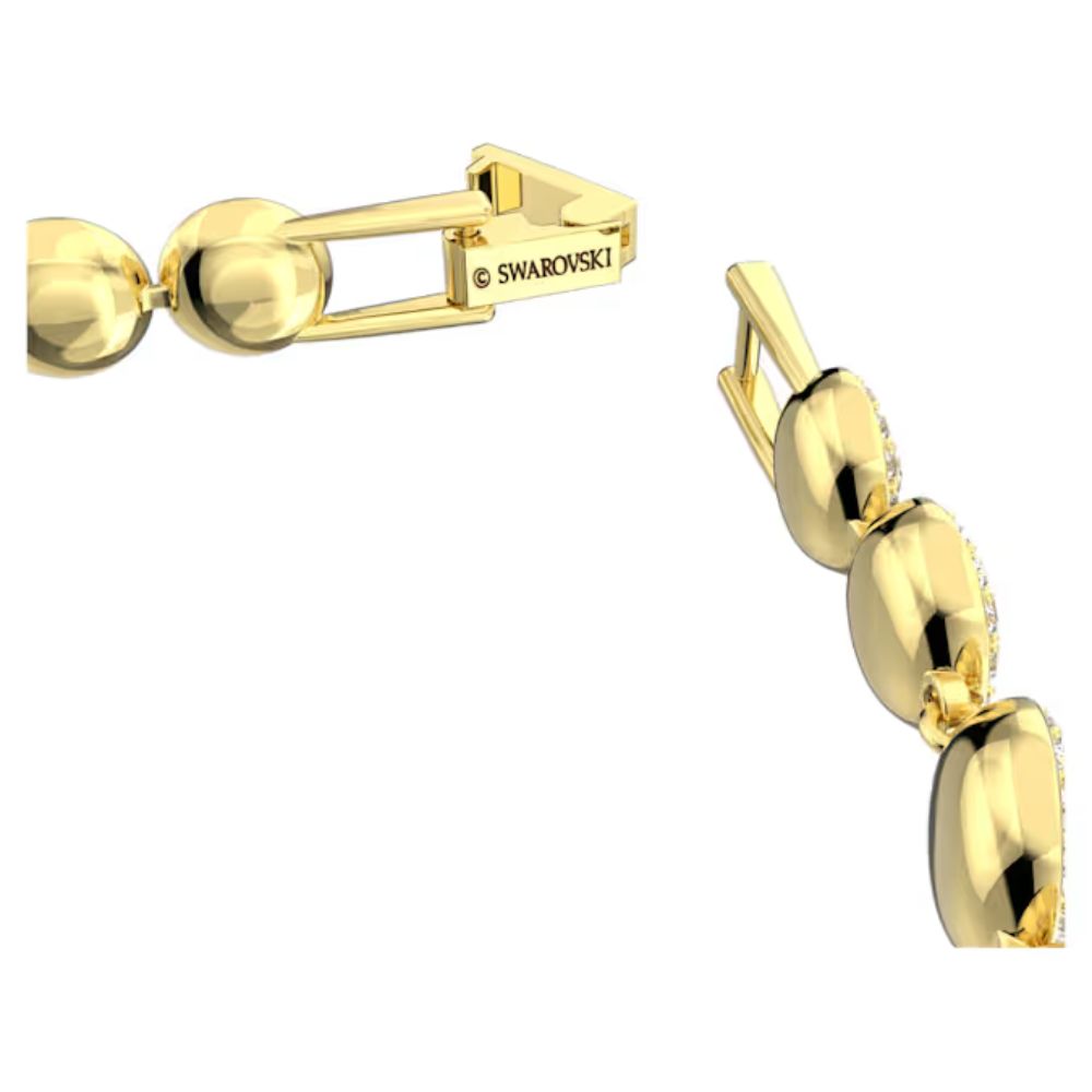 PULSEIRA SWAROVSKI ANGELIC CRY/GOS M, DE METAL COMUM, REVESTIDA EM OURO, (Eletrólise), COM APLICAÇÃO DE CRISTAIS