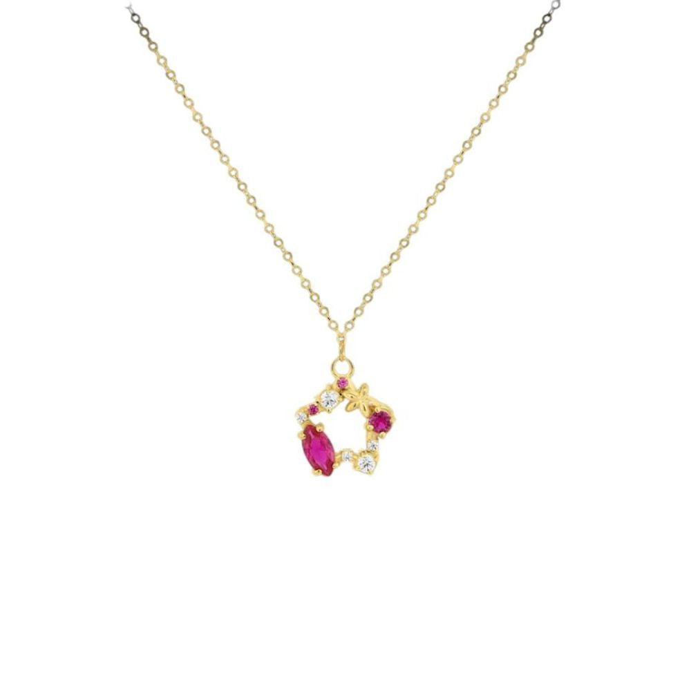 COLAR EM PRATA 925% DOURADA C/ ZIRCONIAS