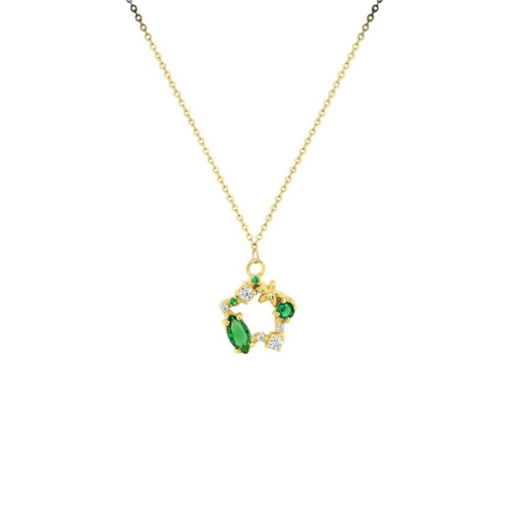 COLAR EM PRATA 925% DOURADA C/ ZIRCONIAS