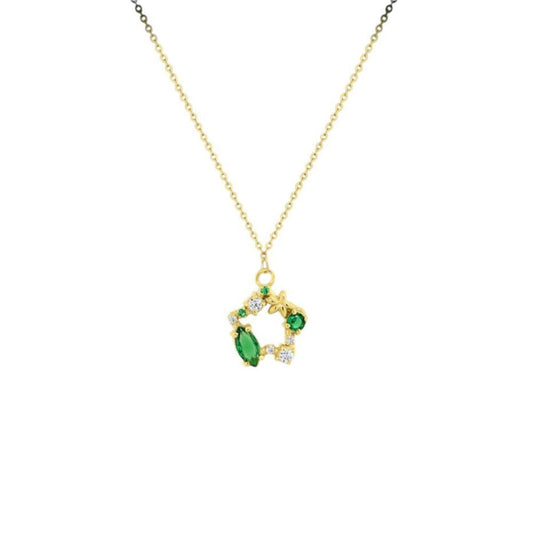 COLAR EM PRATA 925% DOURADA C/ ZIRCONIAS