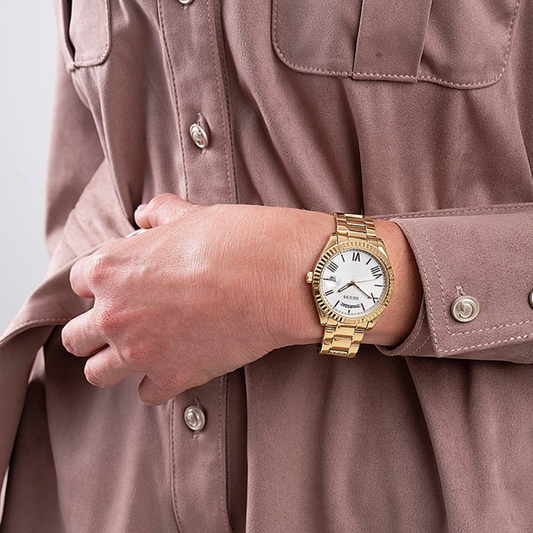 RELOGIO GUESS LUNA DOURADO MUST. BRANCO GW0308L2