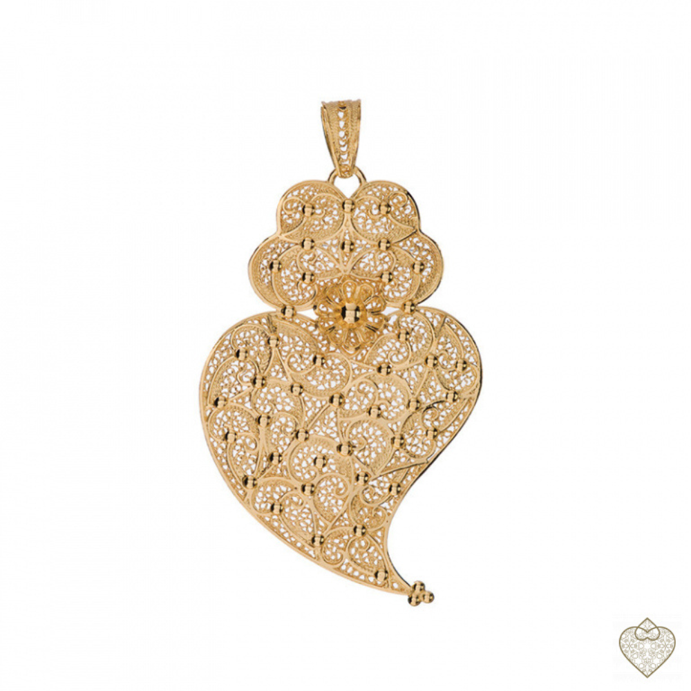 CORAÇÃO FILIGRANA SAUDADE EM PRATA 925 COM 13.50GRS 7CM