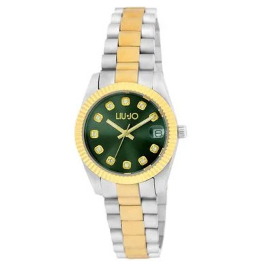 RELOGIO LIU JO TLJ2489 BICOLOR COM FUNDO VERDE