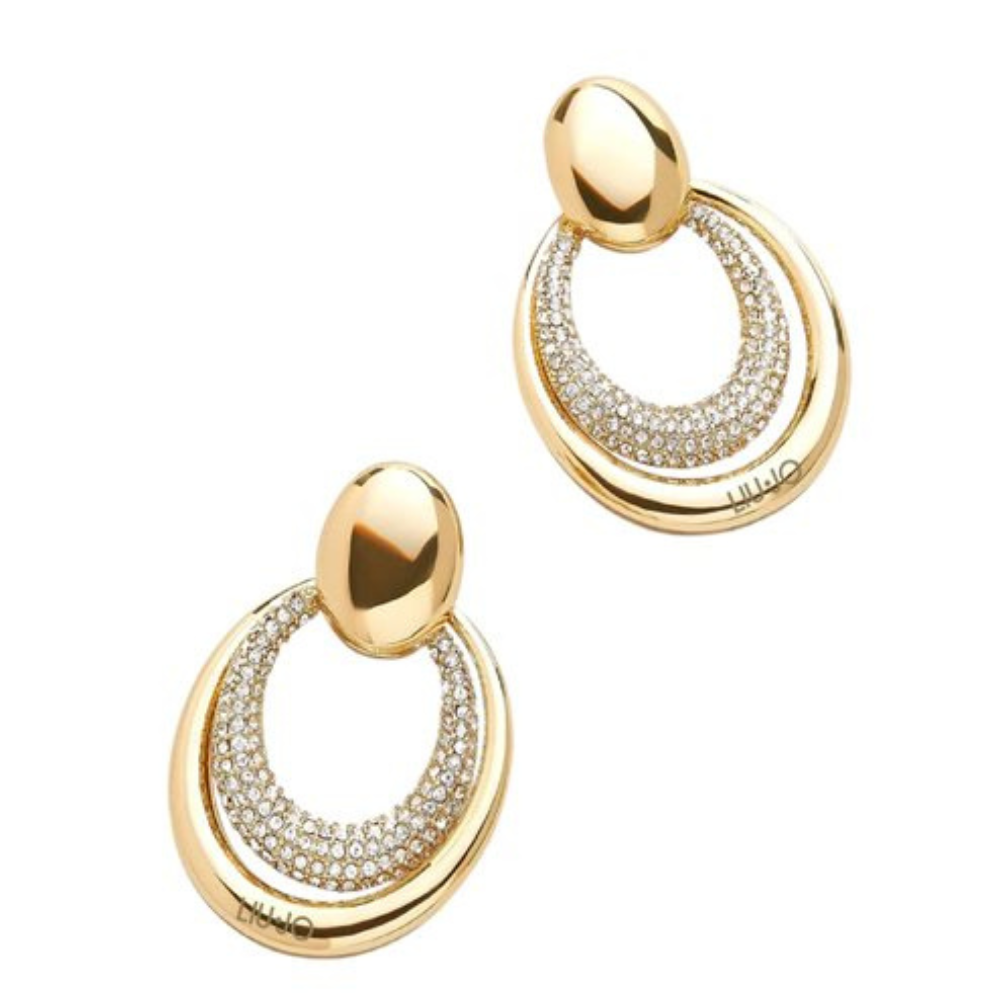 BRINCOS LIU JO EM AÇO COM CRISTAIS LJ2681