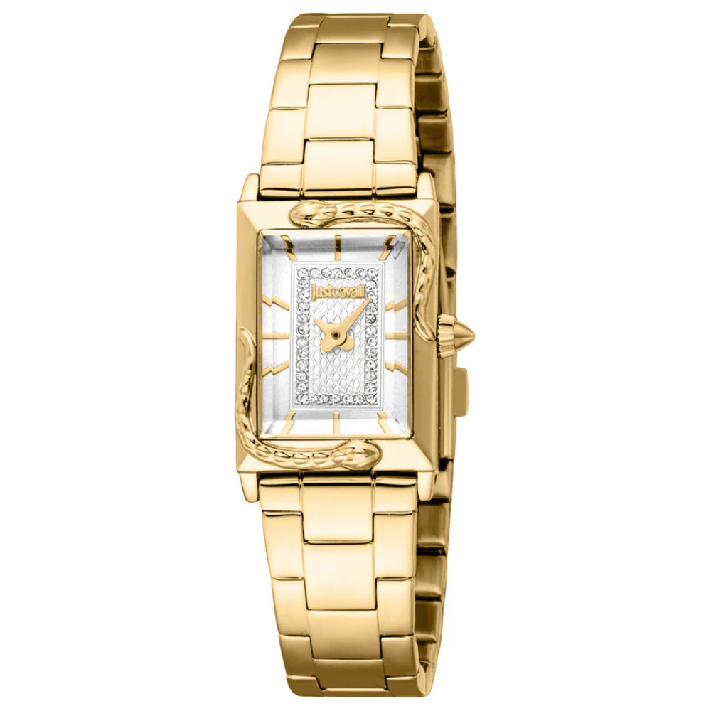 RELOGIO JUTS CAVALLI SNAKE DOURADO MOST. PRATA 27mmJC1L364M0065