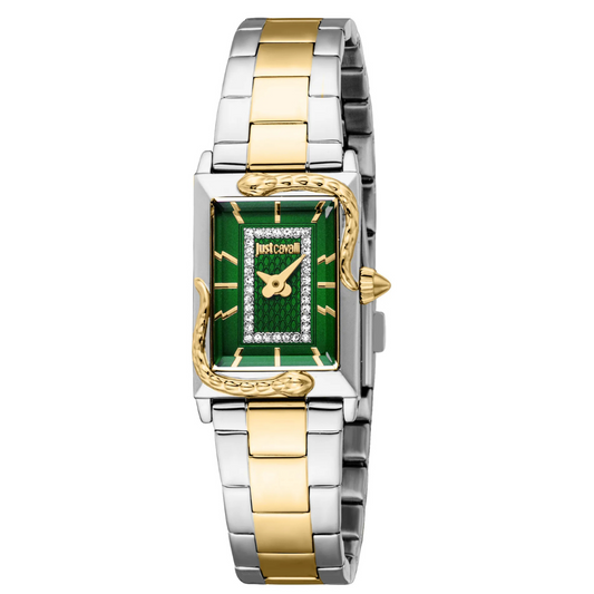 RELOGIO JUTS CAVALLI SNAKE BICOLOR MOST VERDE 27mm JC1L364M0095
