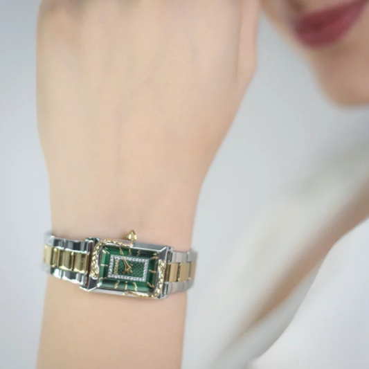 RELOGIO JUTS CAVALLI SNAKE BICOLOR MOST VERDE 27mm JC1L364M0095