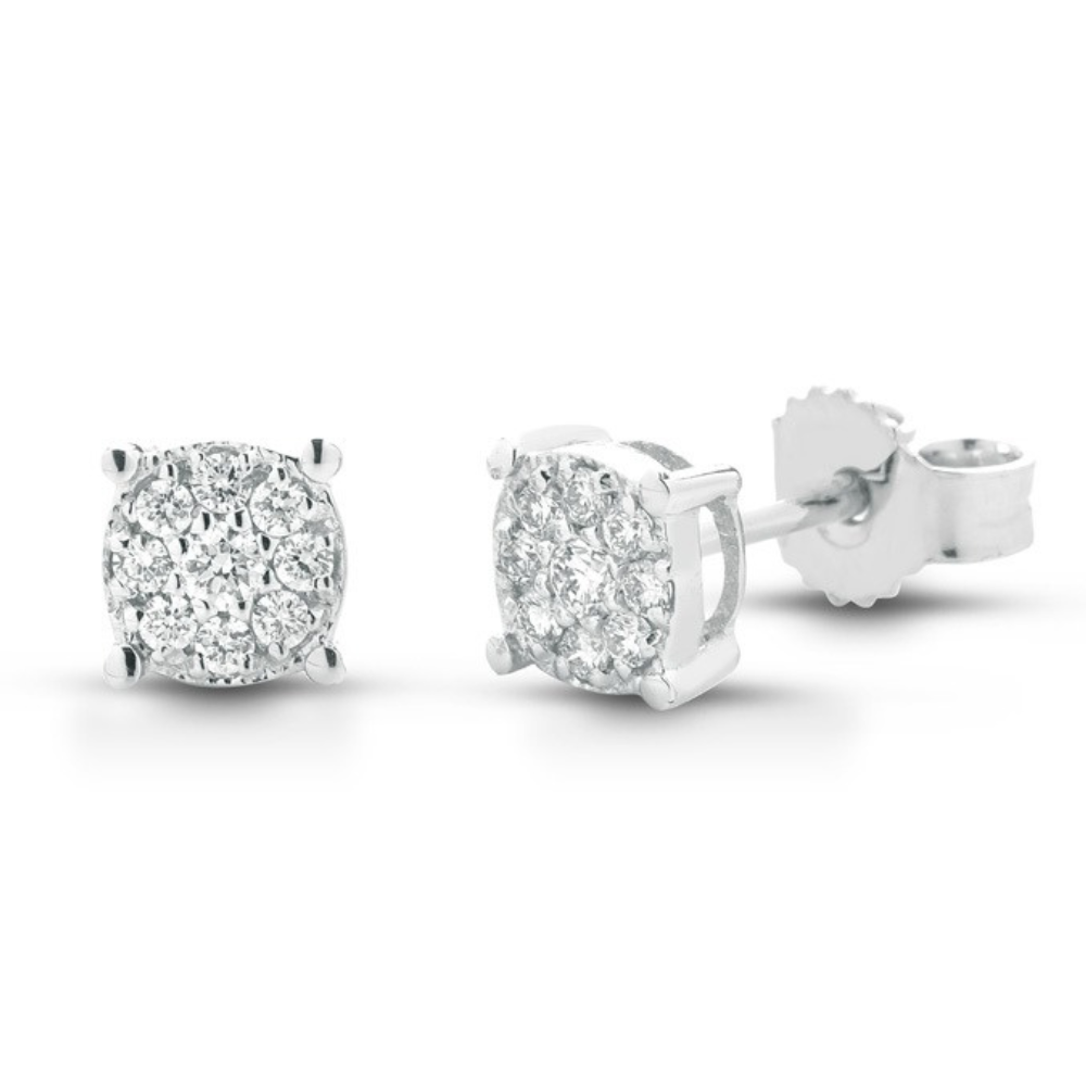 BRINCOS EM OURO 18K COM DIAMANTES 0.14CT