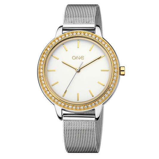 RELÓGIO ONE SENHORA TWIN SPARK BICOLOR MESH