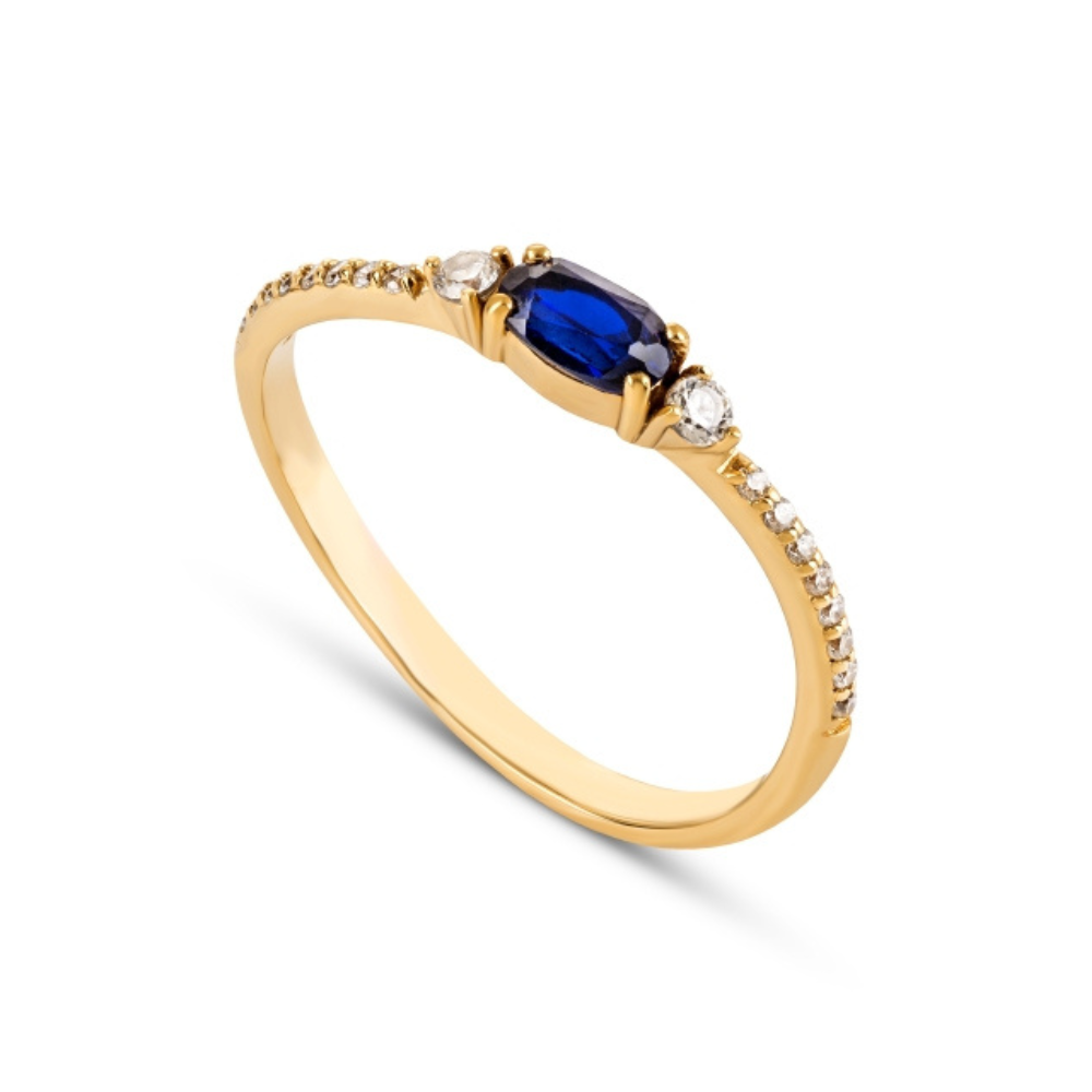 ANEL EM OURO COM ZIRCONIAS