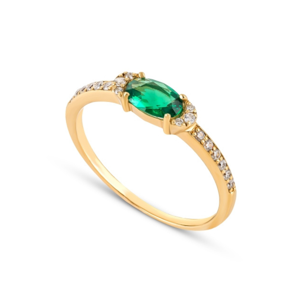 ANEL EM OURO COM ZIRCONIAS