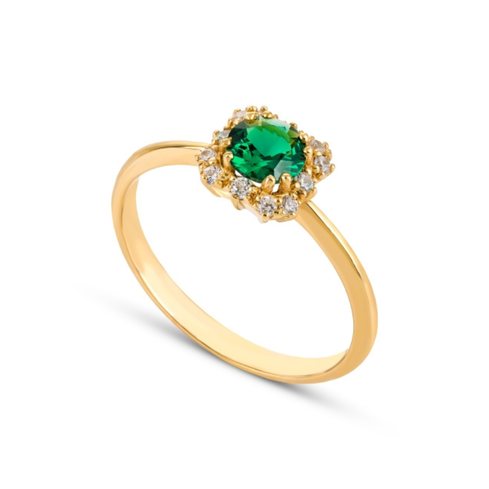 ANEL EM OURO COM ZIRCONIAS