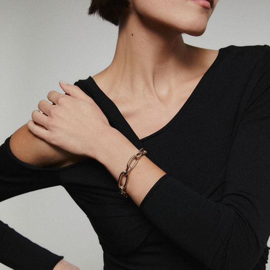 PULSEIRA VIDA & VIDA EM BRONZE BANHADO A OURO 18KT