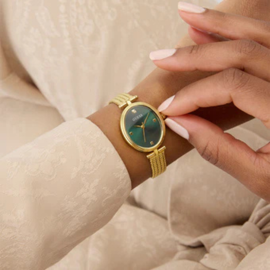RELÓGIO GUESS MULHER RUBY MOSTRADOR VERDE