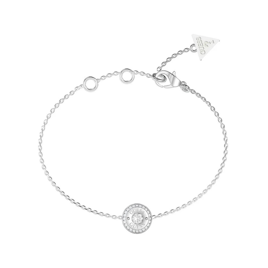 PULSEIRA GUESS EM AÇO PRATEADO COM ZIRCÓNIAS