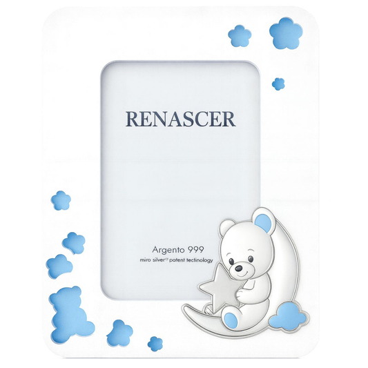 MOLDURA MADEIRA URSO  13X18 AZUL