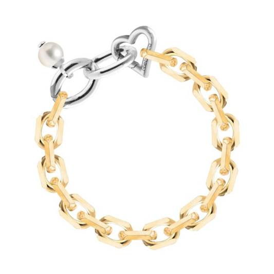 PULSEIRA REBECCA DIVA AL. COM BANHO DE OURO 24K E PEROLAS