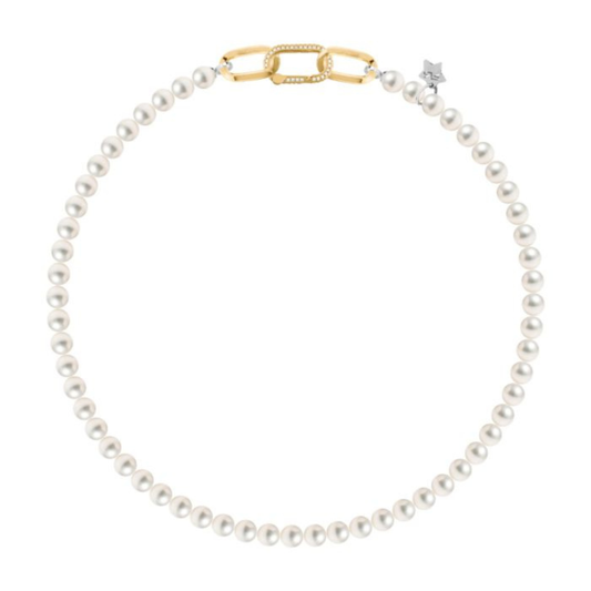 COLAR REBECCA DIVA AL. COM BANHO DE OURO 24K COM PEROLAS