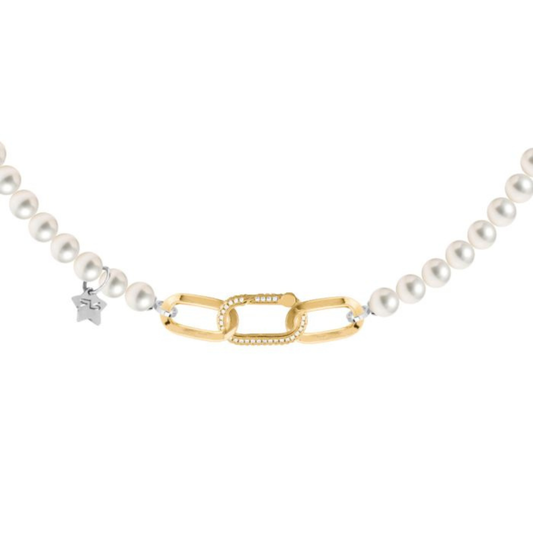 COLAR REBECCA DIVA AL. COM BANHO DE OURO 24K COM PEROLAS