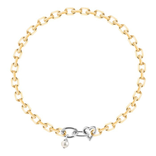 COLAR REBECCA DIVA AL. COM BANHO DE OURO 24K E PEROLA