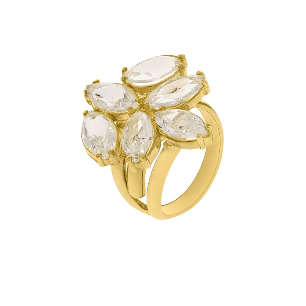 ANEL GLAMOUR EUGÉNIO CAMPOS EM PRATA 925% COM ZIRCÓNIAS