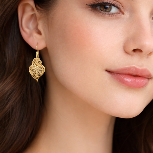 BRINCOS FILIGRANA EM OURO 19,2K C/ CERTIFICADO