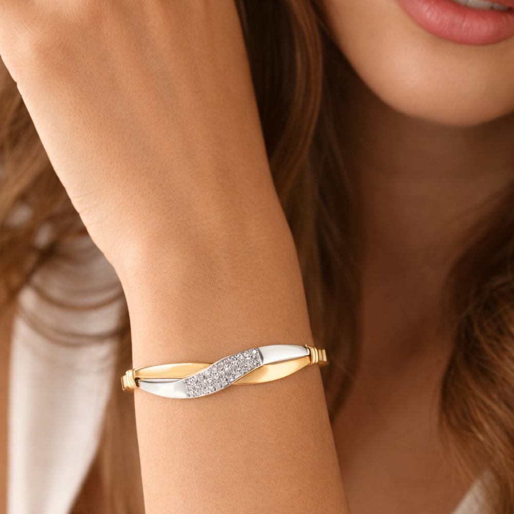 pulseira ouro com zircônias